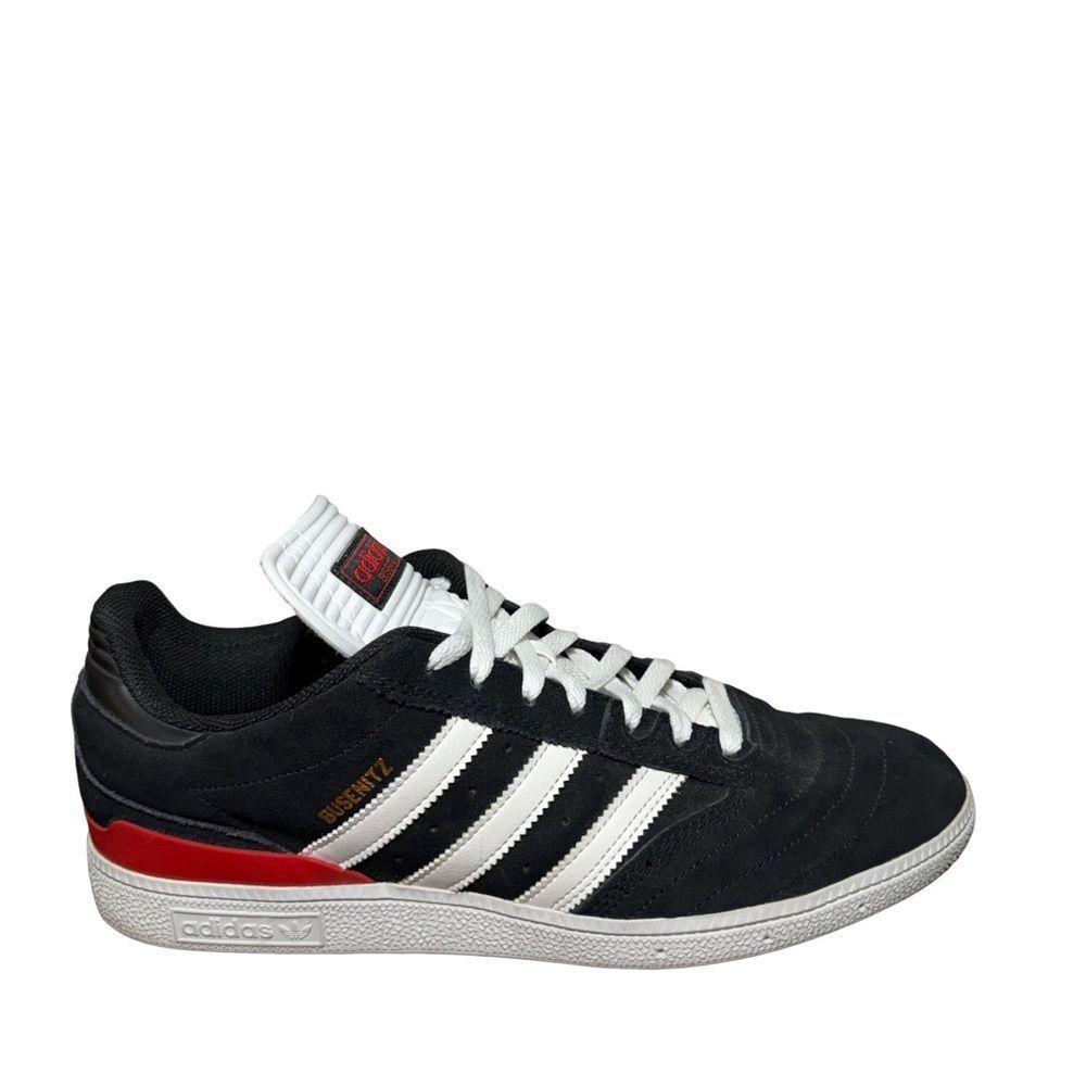 Adidas Black Busenitz and White Sneakers with Red Accents size 11.5